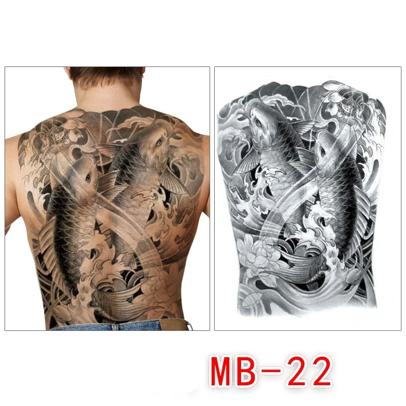 Waterproof temporary men tattoos tattoo full back large tatoo fake dragon girl tattoo body art sticker sexy decals transferable