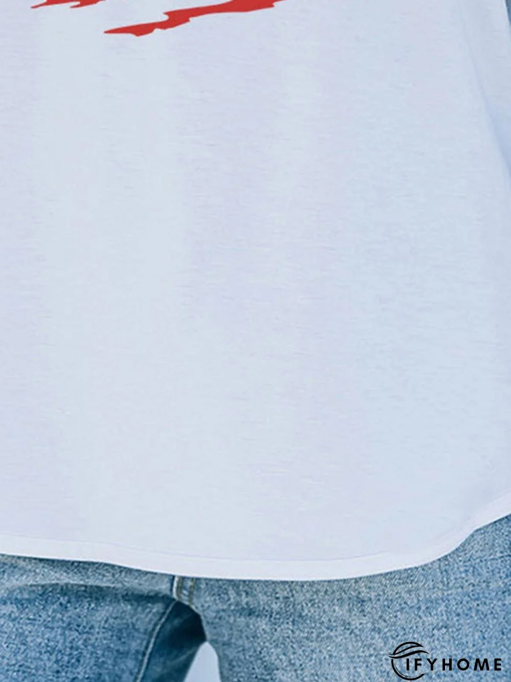 Round Neck Casual Painted T-Shirt | IFYHOME