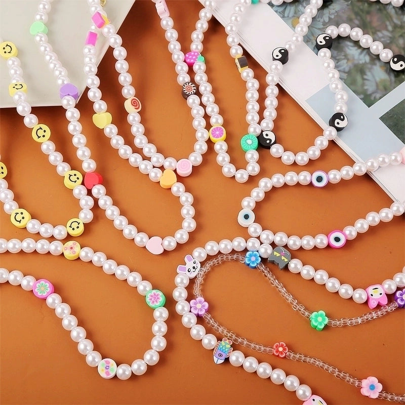 Sweet Cartoon Artificial Pearl Soft Clay Beaded Women's Necklace3