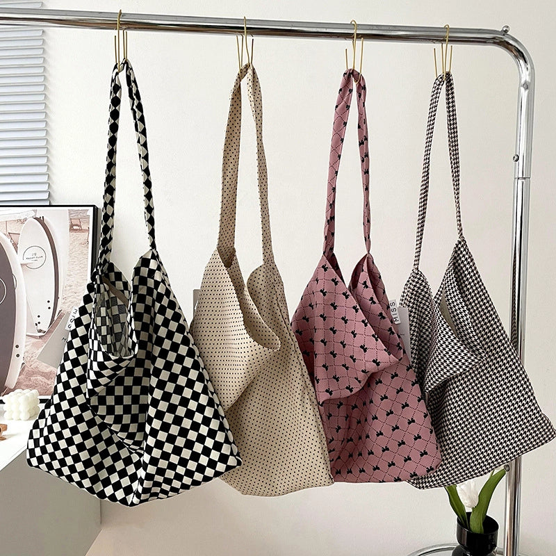 Niche Canvas Bag For Women 2024 New Summer Korean Style Design Sense High Quality Artistic Floral Canvas Bag