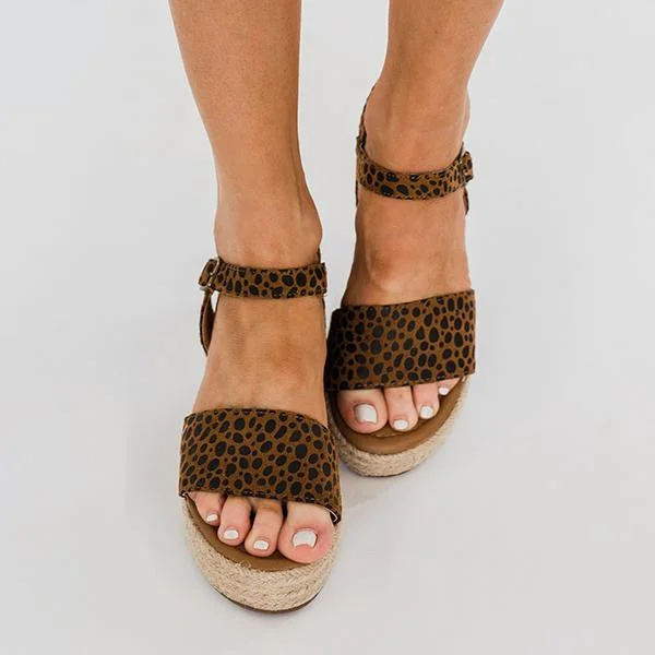 Ladies Fashion Vintage Leopard Print Sandals