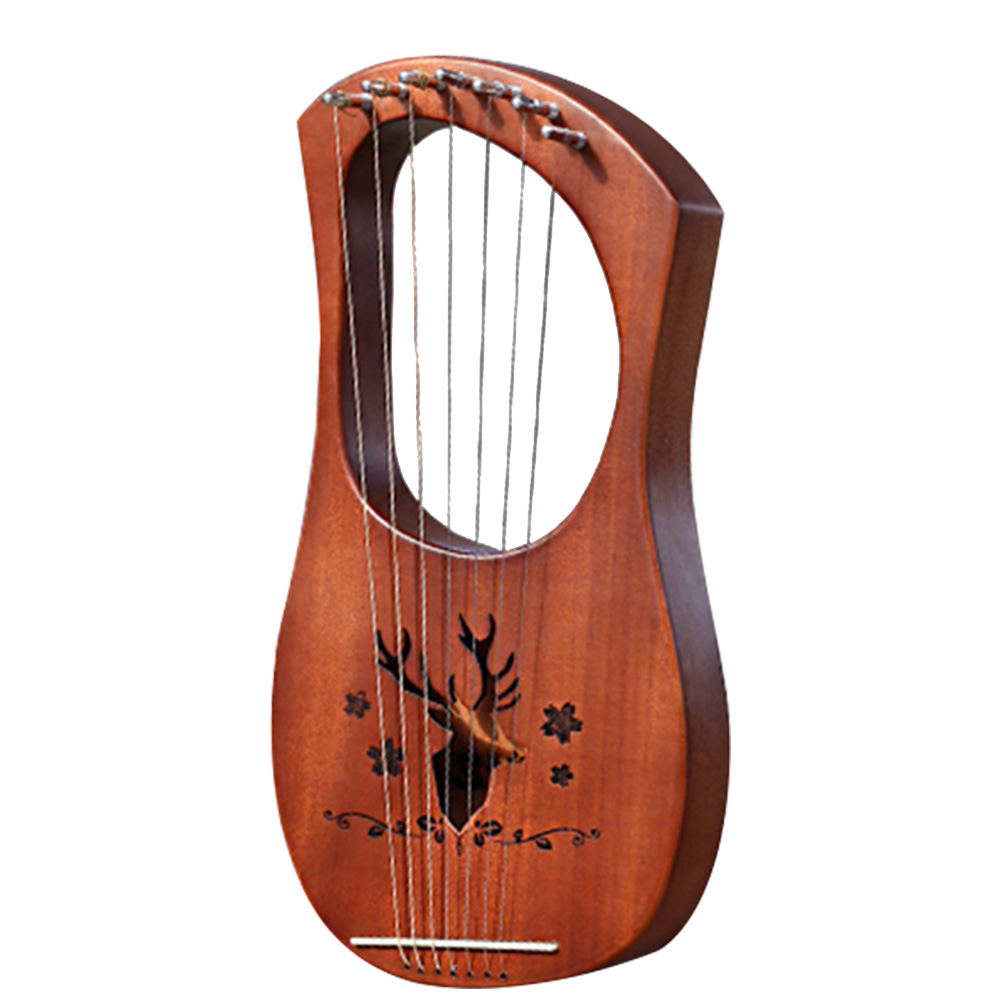 

7-String Lyre Harp Mahogany Metal Strings Lyre Musical Stringed Instrument, 501 Original