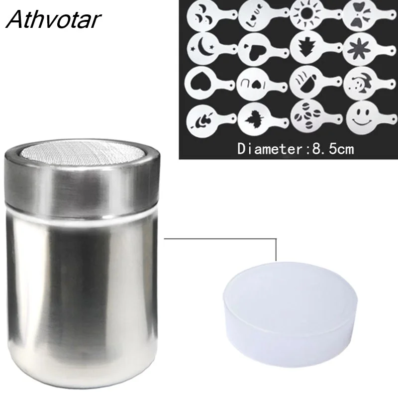 Athvotar Steel Chocolate Shaker Cocoa Flour Icing Sugar Powder Coffee
