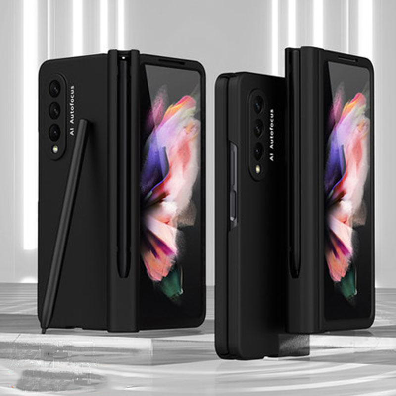 2022 New Style with Pen Slot and Tempered Glass Protective Z Fold 3 Phone Case