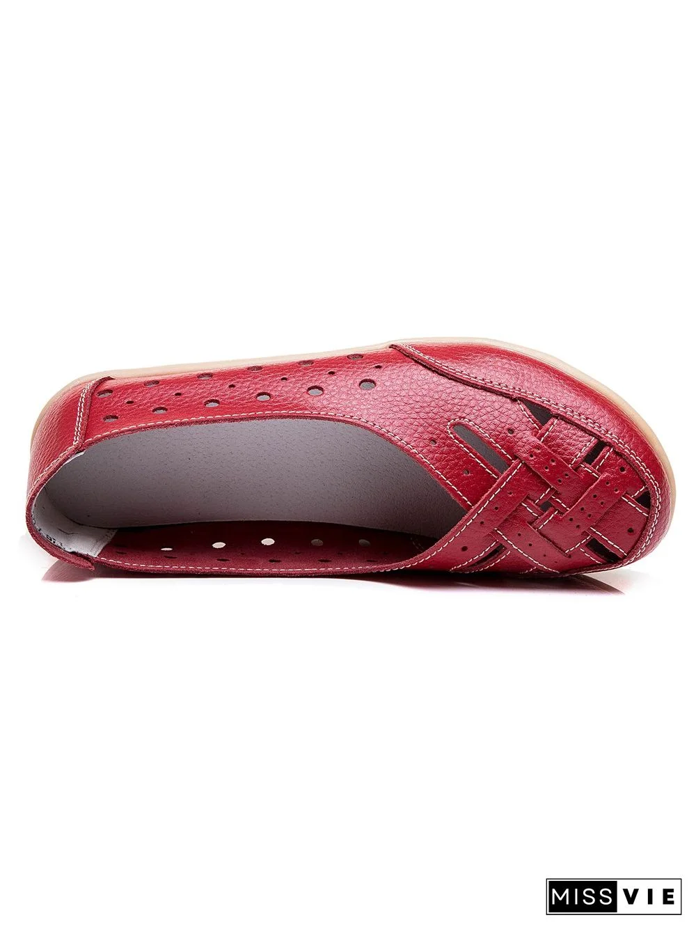 Hollow Leather Soft Sole Shoes