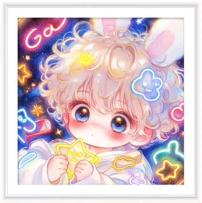Cartoon Kids 11CT/14CT Stamped Cross Stitch 50*50CM