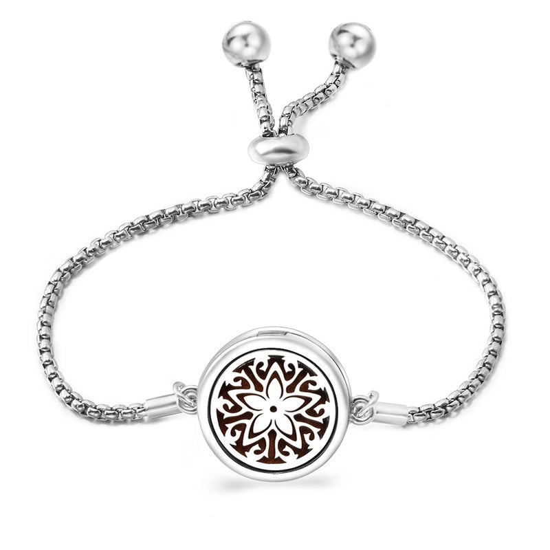Fashion Angel Wings Aromatherapy Pendant Bracelet Essential Oil Diffuser Stainless Steel Bracelet Adjustable Women Simple