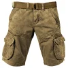 Men's Outdoor Vintage Washed Cotton Washed Multi-pocket Tactical Shorts by Inlyline