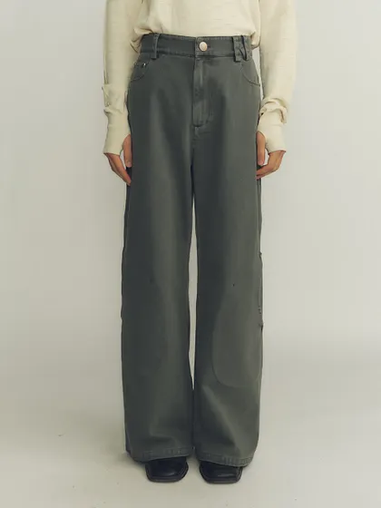 Woolen Intertwined Structure Tailored Wide Trousers