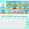 2027-2028 Two-Year Diamond Painting Calendar Kit, 13 Exquisite Multicolor Butterfly And Floral Illustrations, Large Size Desk Calendar, Mosaic Art Coil-Bound Desktop Planner