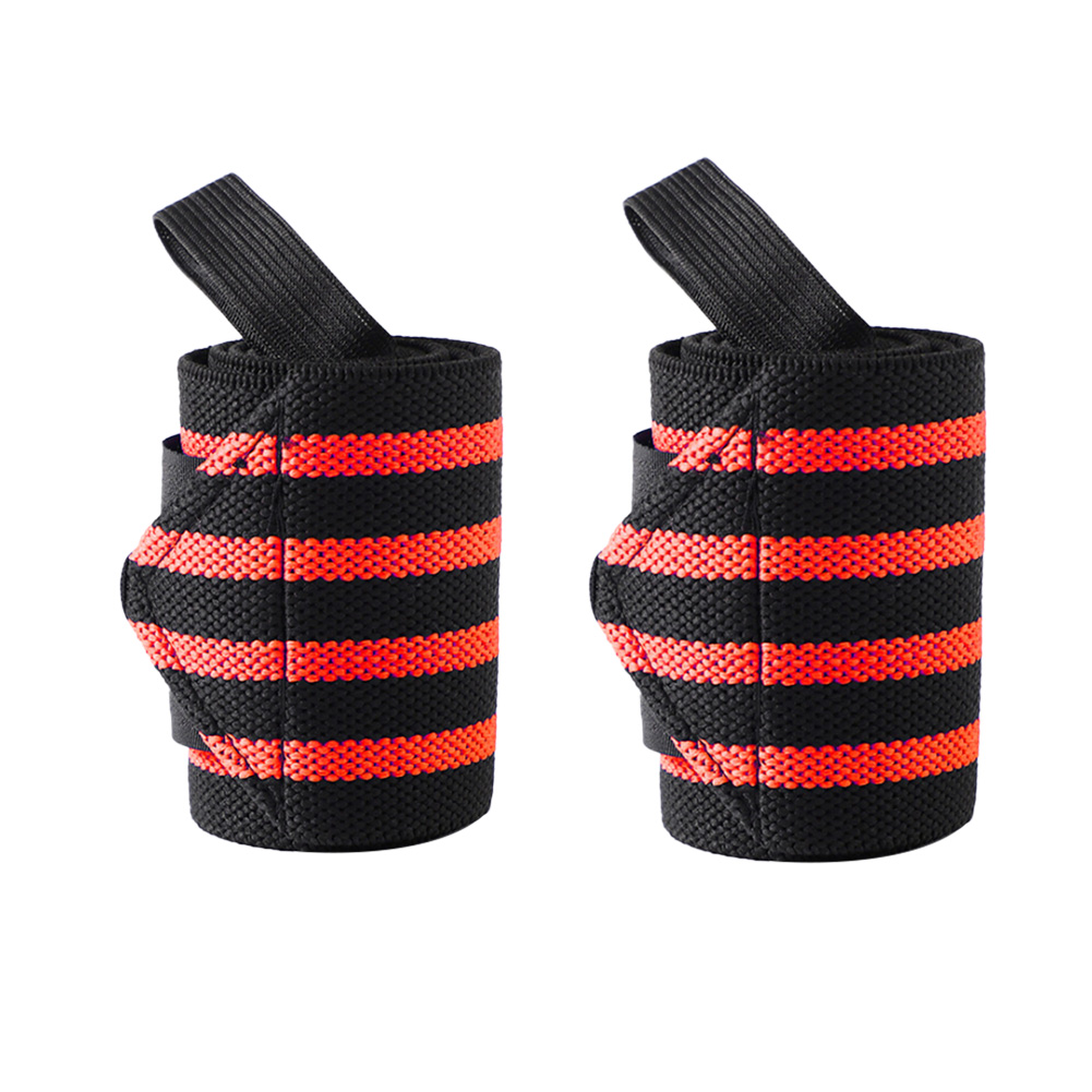 

1 Pair Sports Wrist Support Wristbands Wrist Bandage Gym Hand Brace Strap, Black and red bars, 501 Original