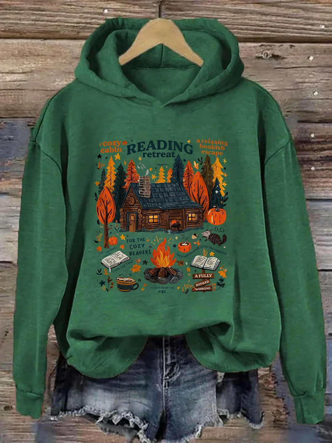 Cozy Cabin Reading Retreat Hoodie