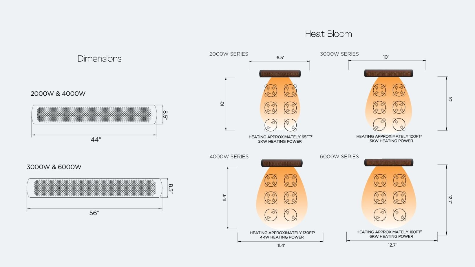 Heat Bloom and Dimensions