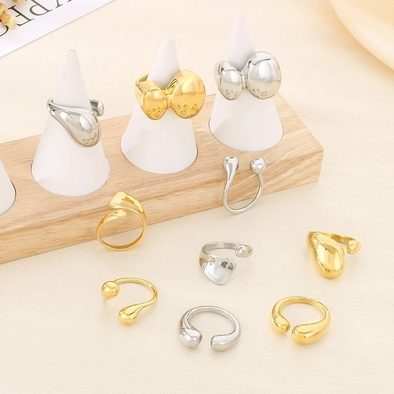 Vintage Style Geometric 304 Stainless Steel 18K Gold Plated Rings