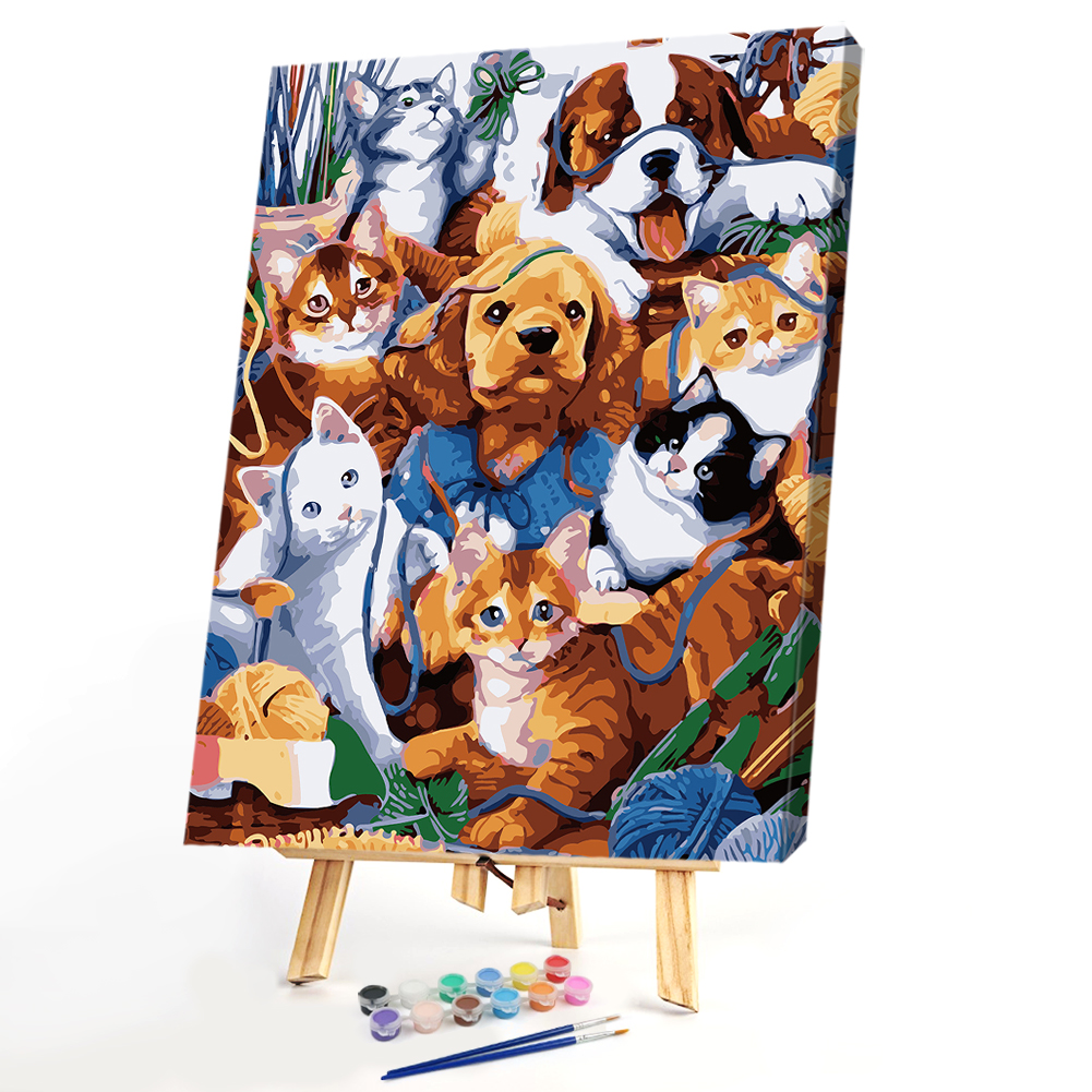 

40*50cm - Paint By Numbers - Cats and Dogs, 501 Original