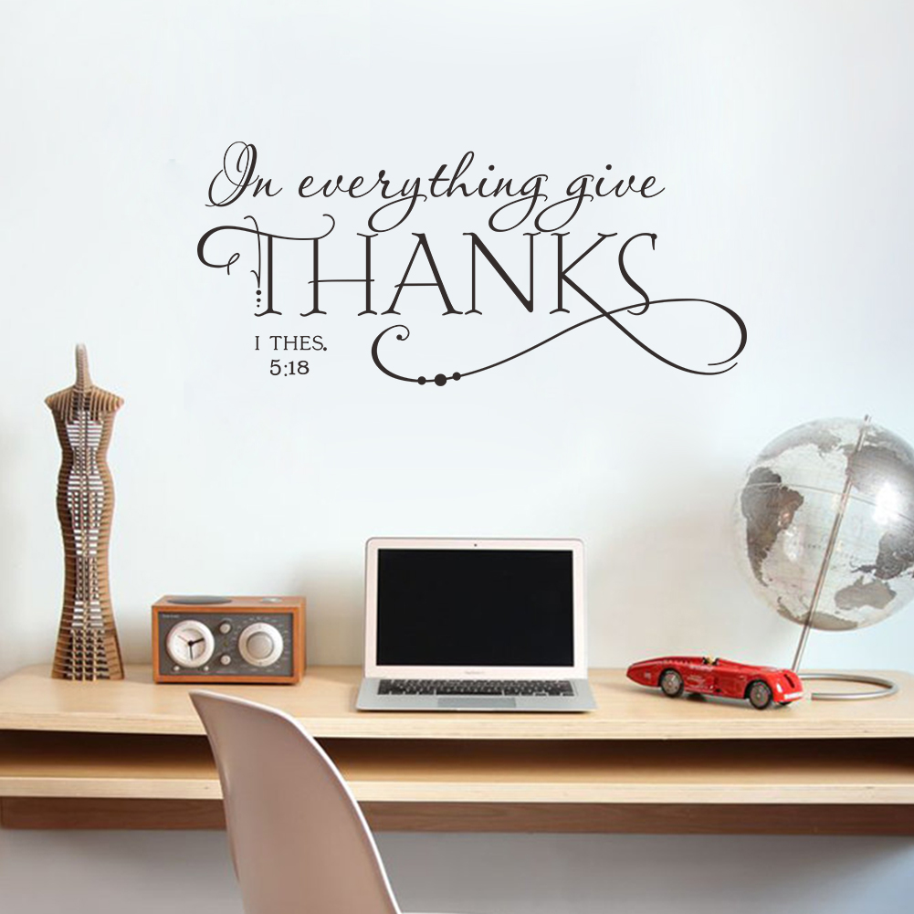 

Fashion THANKS Pattern PVC Removable Waterproof Wall Sticker Room Decal Art, 501 Original