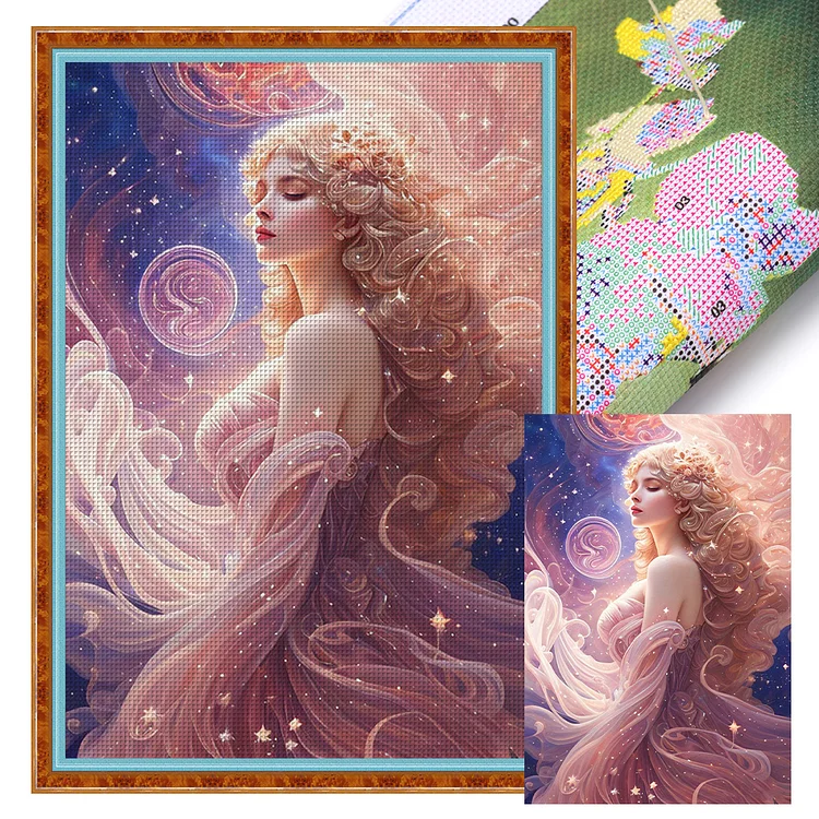 Fantasy Girl (40*60cm) 14CT Stamped Cross Stitch gbfke