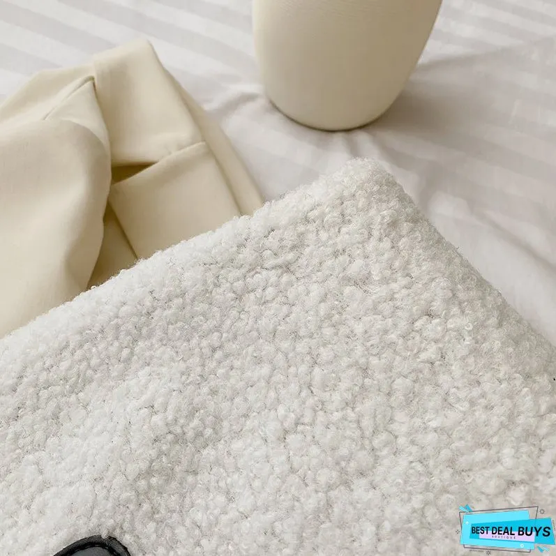 Top Handle Plush Tote Bag
