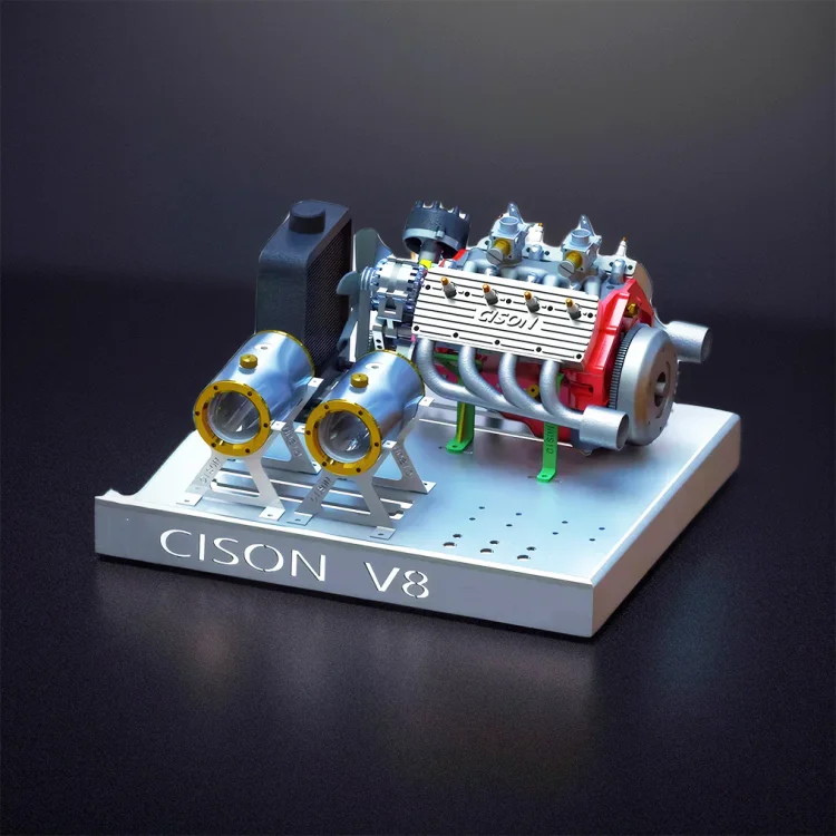 🛞CISON Gasoline OHV V8 Small-block Engine Model Kits 4-Stroke 44cc Water-Cooled 1/6