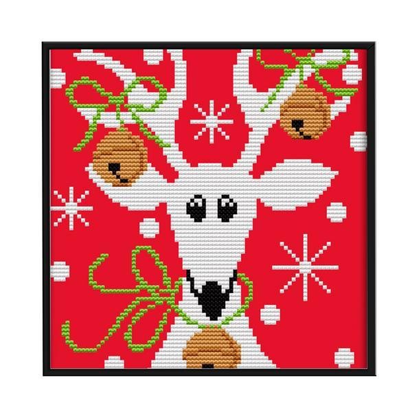 Christmas14CT Stamped Cross Stitch Kit34x34cm Ladiy cross stitch patterns santa pillow cover dmc counted cross stitch