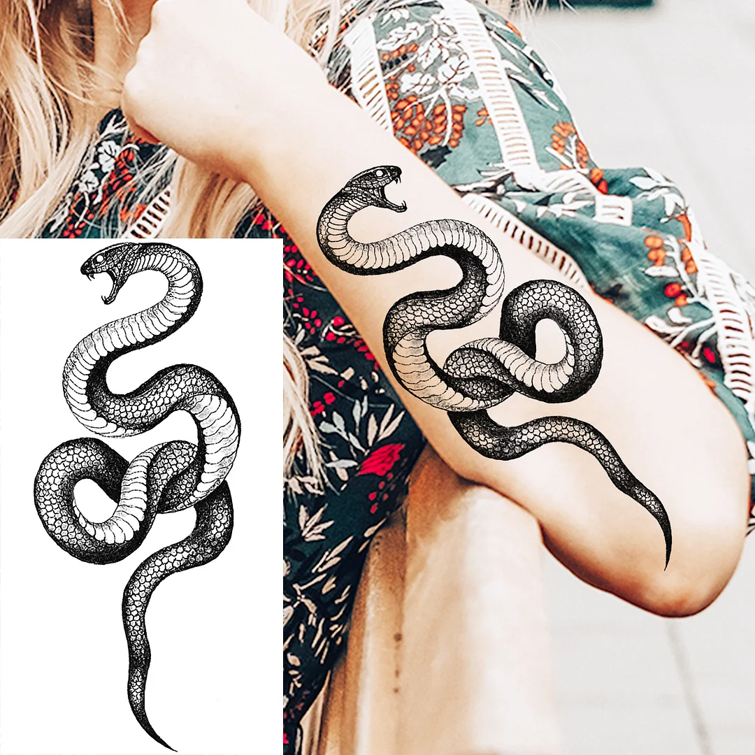 Sdrawing Rose Flower Temporary Tattoos For Women Adults Realistic Vampire Wolf Scary Snake Crown Fake Tattoo Sticker Arm Tatoos