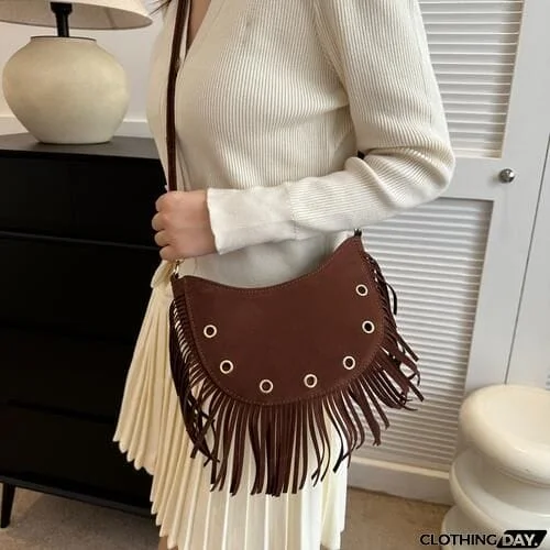 Fringe Detail Crossbody Bag