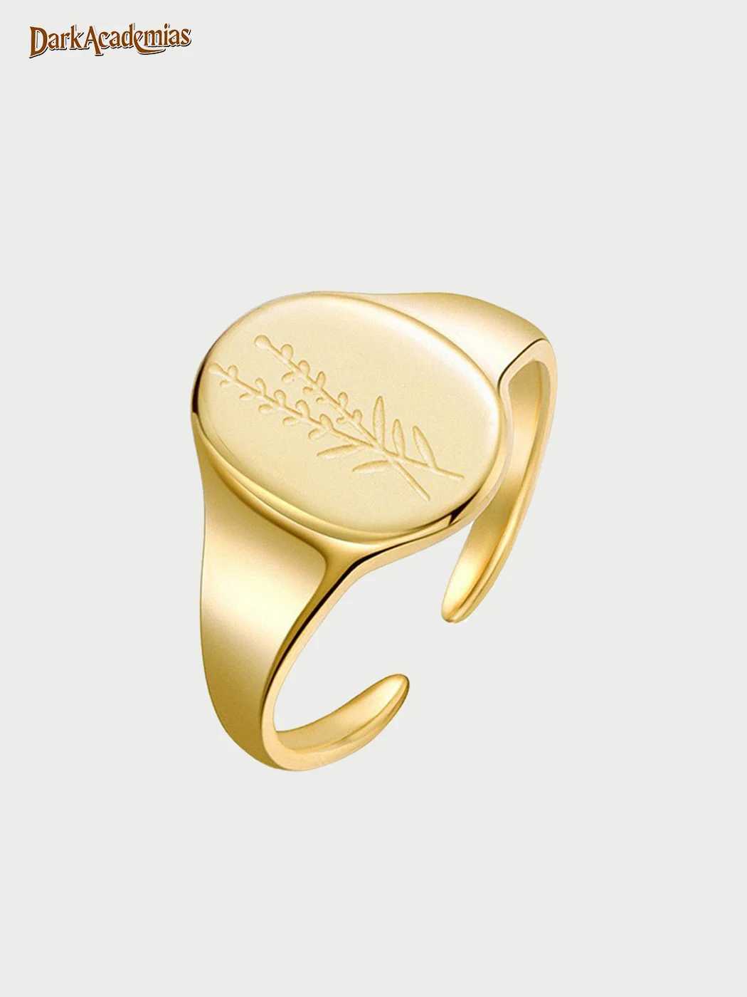 Vintage Plant Engraved Gold Ring / DarkAcademias /Darkacademias