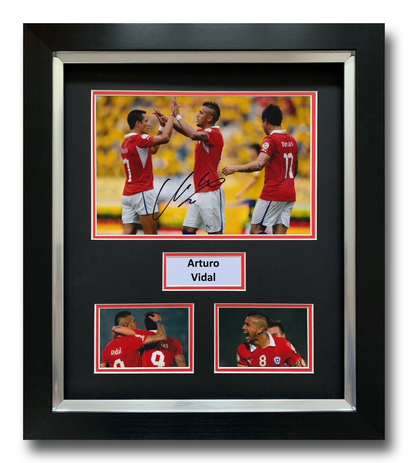 ARTURO VIDAL HAND SIGNED FRAMED Photo Poster painting DISPLAY - CHILE - AUTOGRAPH.