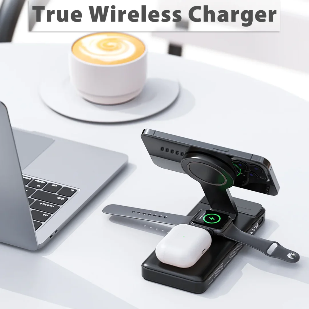 Multi-functional Magnetic Support Five-in-one Wireless Charger