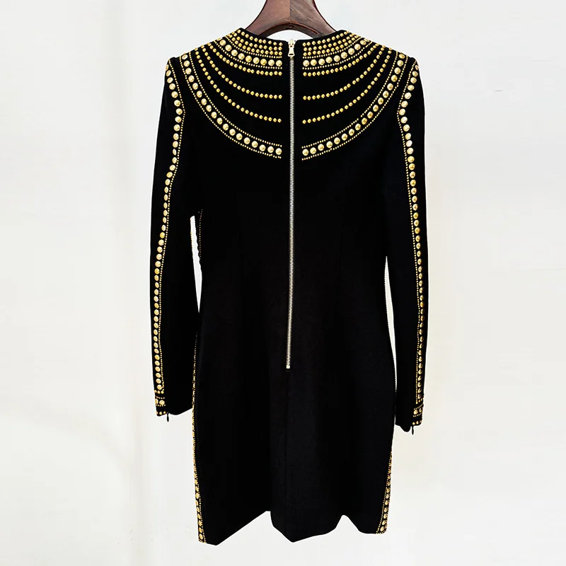 Nigikala Nigikala 2025 New Star Fashion Heavy Industry Received Long Sleeve Dress