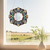 (US Local) DIY Flowers Hanging Mirror Diamond Art Kits Wall Door Decoration
