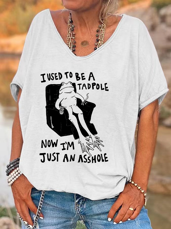 I Used To Be A Tadpole Vintage Frog Loose T-shirt