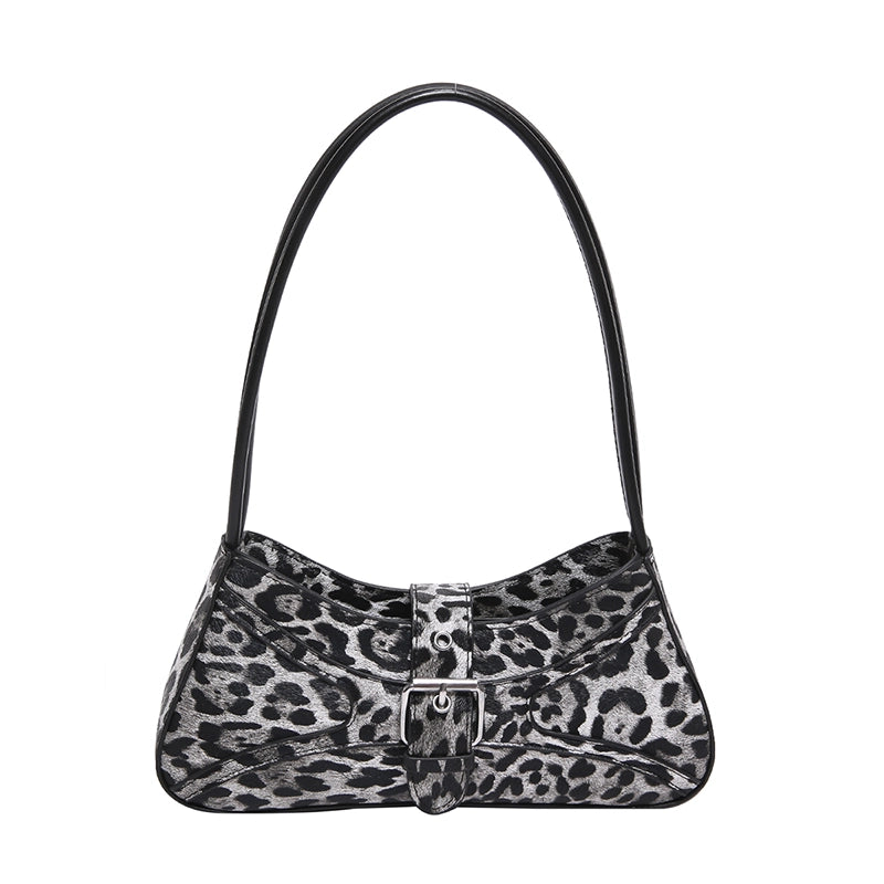 Korean Style French Stick Underarm Bag Leopard Print Fashion Shoulder Bag Trendy Unique PU Leather Leopard Print Bag