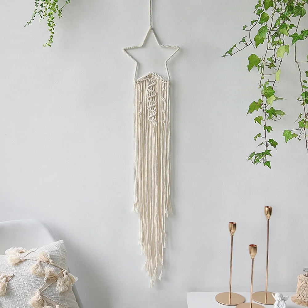 Moon Macrame Wall Hanging Boho Hoom Decor Macrame Dream Catcher Tapestry Wall Kids Room Decoration Home Wedding Ornament Gift