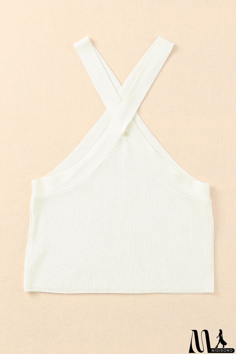 MidiSono - Ribbed Sleeveless Cropped Top