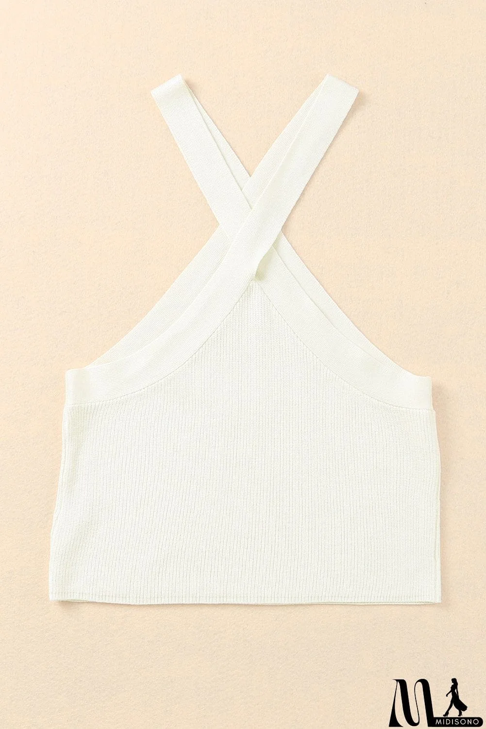 MidiSono - Ribbed Sleeveless Cropped Top