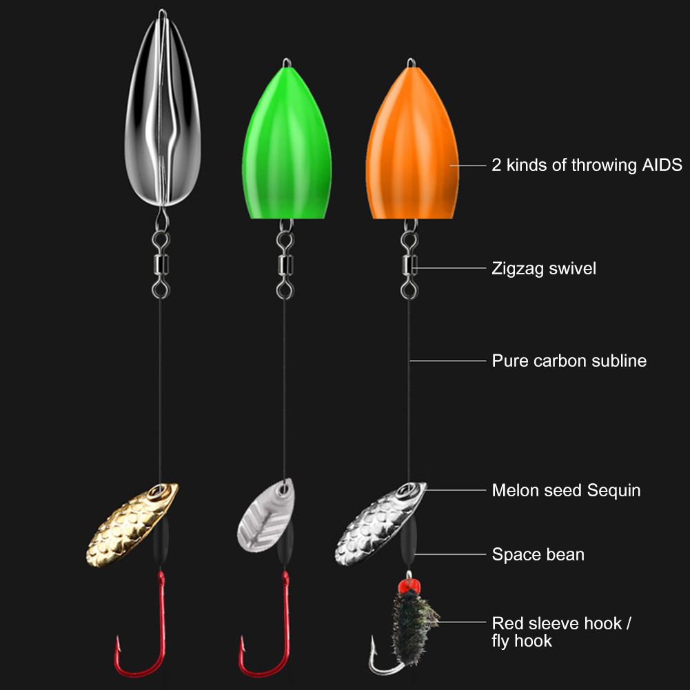 

Sequin Sleeve Hooks Set w/ Connecting Ring Space Bead Sinking Fishing Hook, 4#leaves, 501 Original