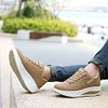 Gioiacombo&trade; Sneakers da donna con tacco a zeppa e punta tonda