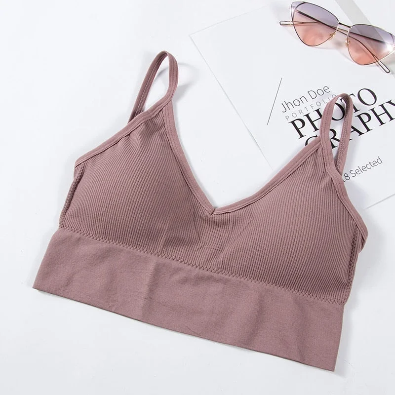 Women Sexy Crop Tops Tube Top Female Streetwear Sleeveless Seamless Actival Lingerie Solid Breathable Thin Tee Bra Top Tank
