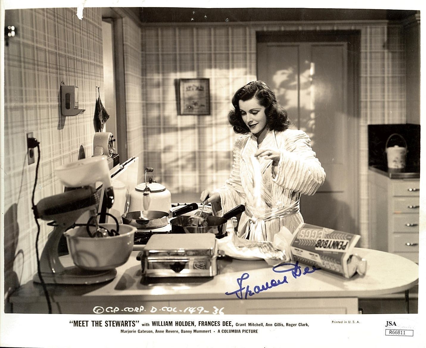 FRANCES DEE, ACTRESS (DECEASED) 8X10 SIGNED JSA COA #R66811