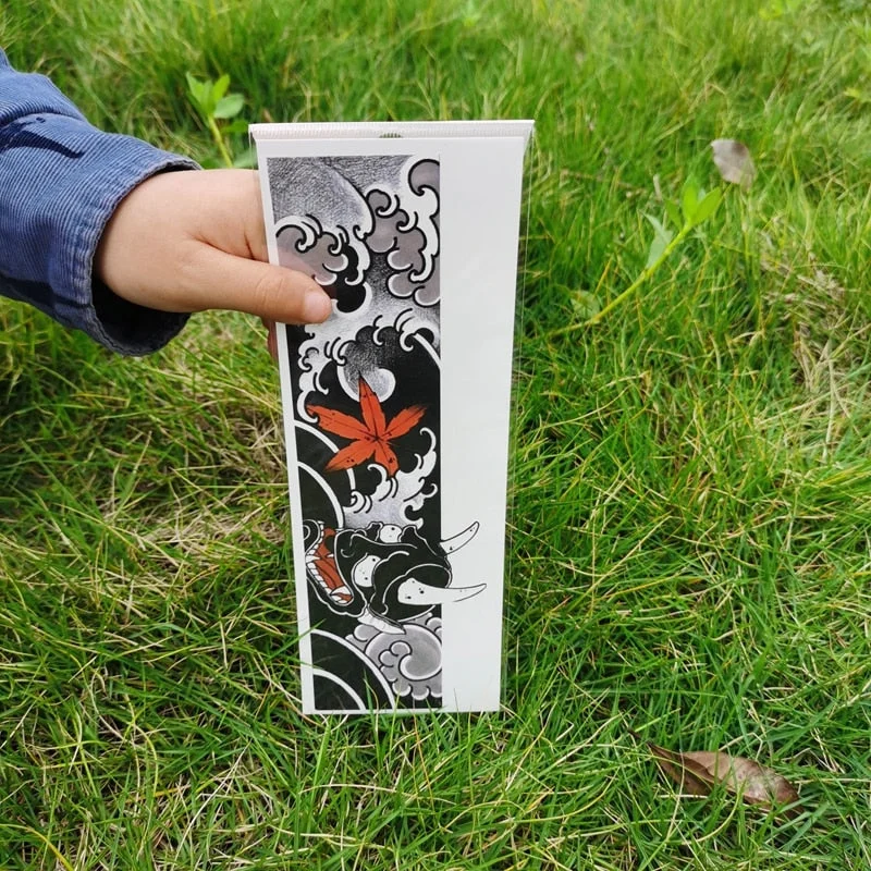 Waterproof Flower Arm Temporary Tattoo Sticker Chinese Wind Arm Ring Wave Art Dec Fake Tattoo Men Women Foot Ring Tattoo Sticker