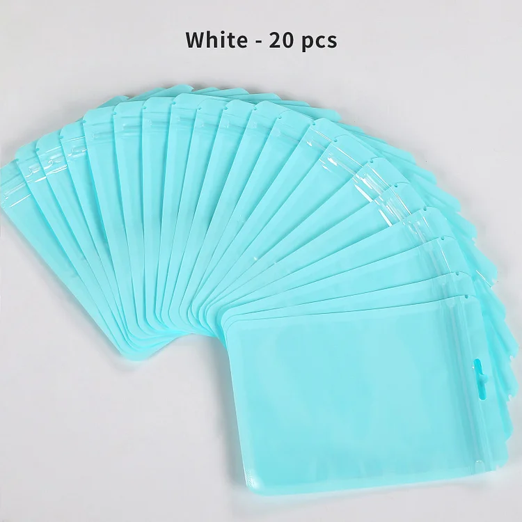 Journalsay 20 Pcs/Set Cute Macaron Color Card Sleeve Ziplock Bag DIY Journal Material Plastic Mini Storage Bag
