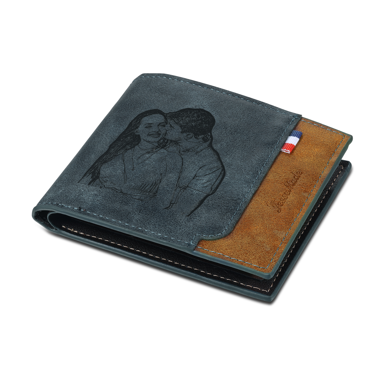 Portefeuille Classique 1 Prénom et Lettre Personnalisés avec Photo Porte-Monnaie Carte