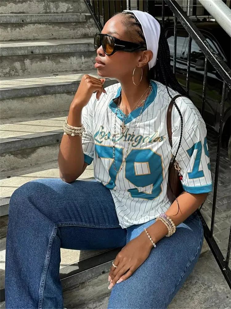 Loose Print Street Spring T-shirt