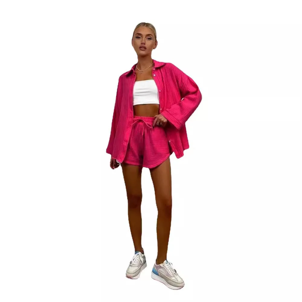 Nigikala Nigikala New Long-Sleeved Commuter Shirt Shorts Suit For Women