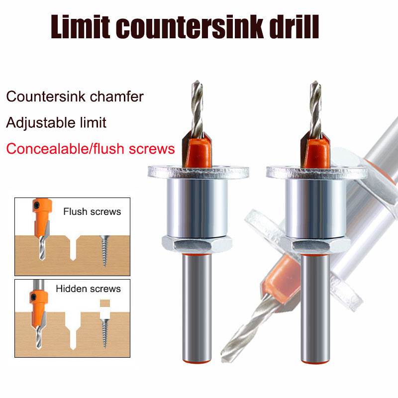 Limit Countersink, Adjustable Position, Tapered Hole Drill, Woodworking ...