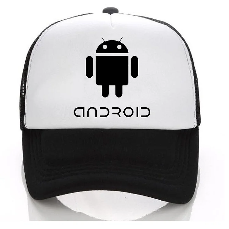 Android Spoof Game Hats Adult/ Children Trucker Cap Men Snapbacks Funny Android Robot Sun Hat Adjust Kids Baseball Cap