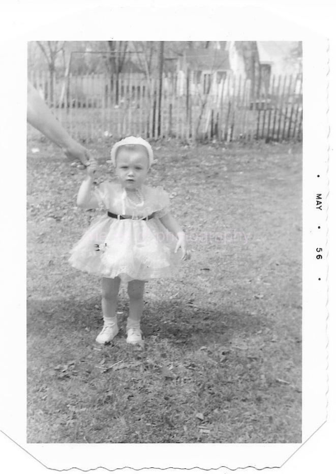 LITTLE GIRL Vintage 50's FOUND Photo Poster painting bwOriginal Snapshot 910 2 G