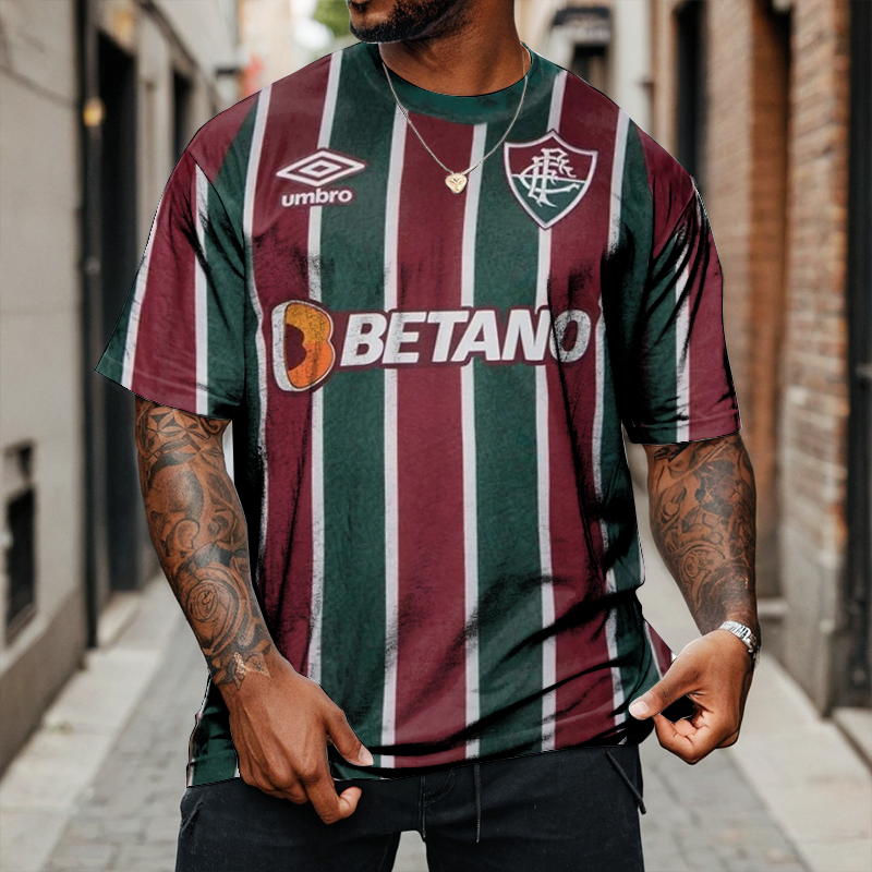 Men's Football Club World Cup Black Stripe Print Soccer Jersey / TECHWEAR CLUB / Techwear