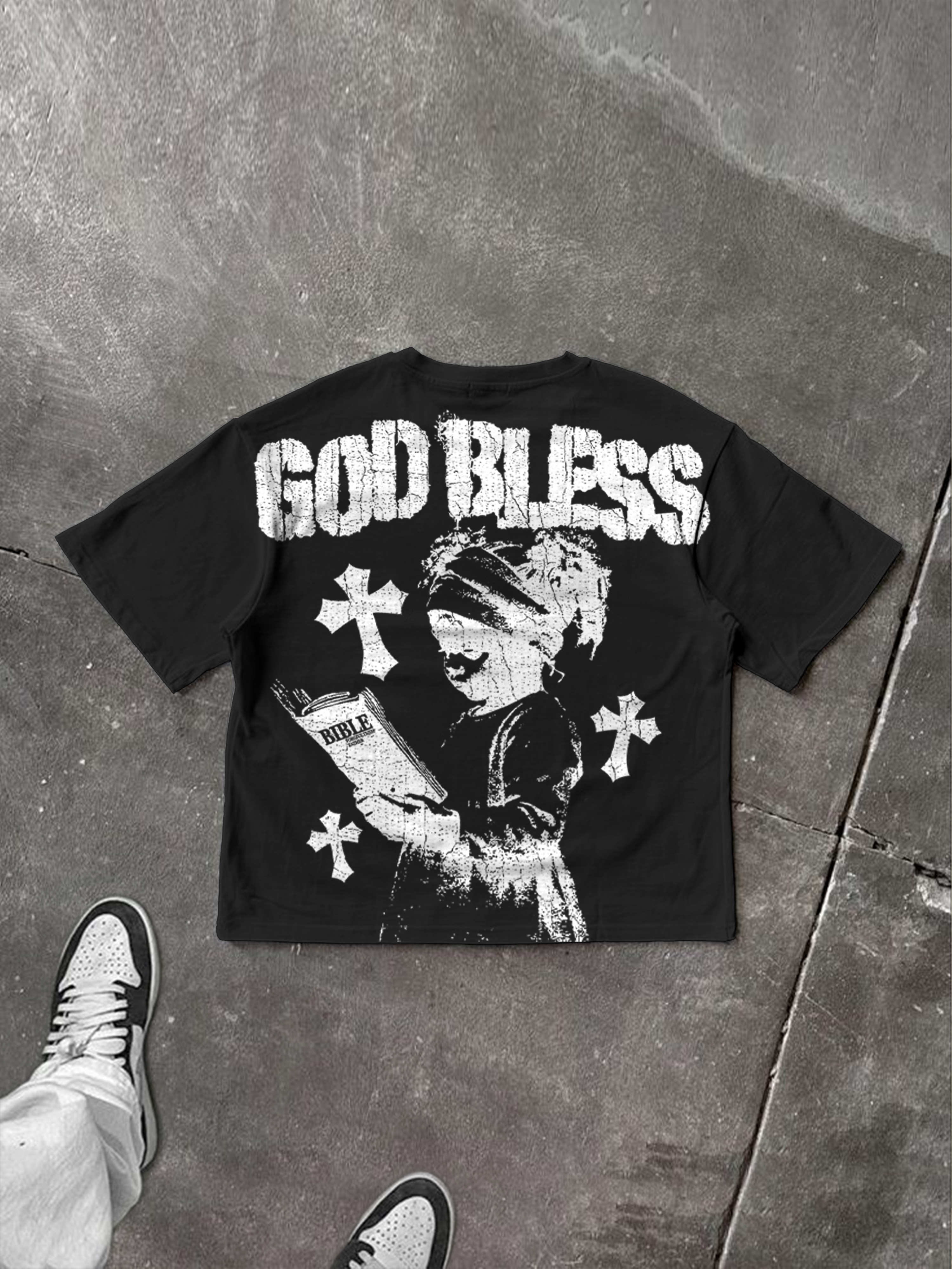 God Bless Children's Prayer Graphic Cotton T-shirt